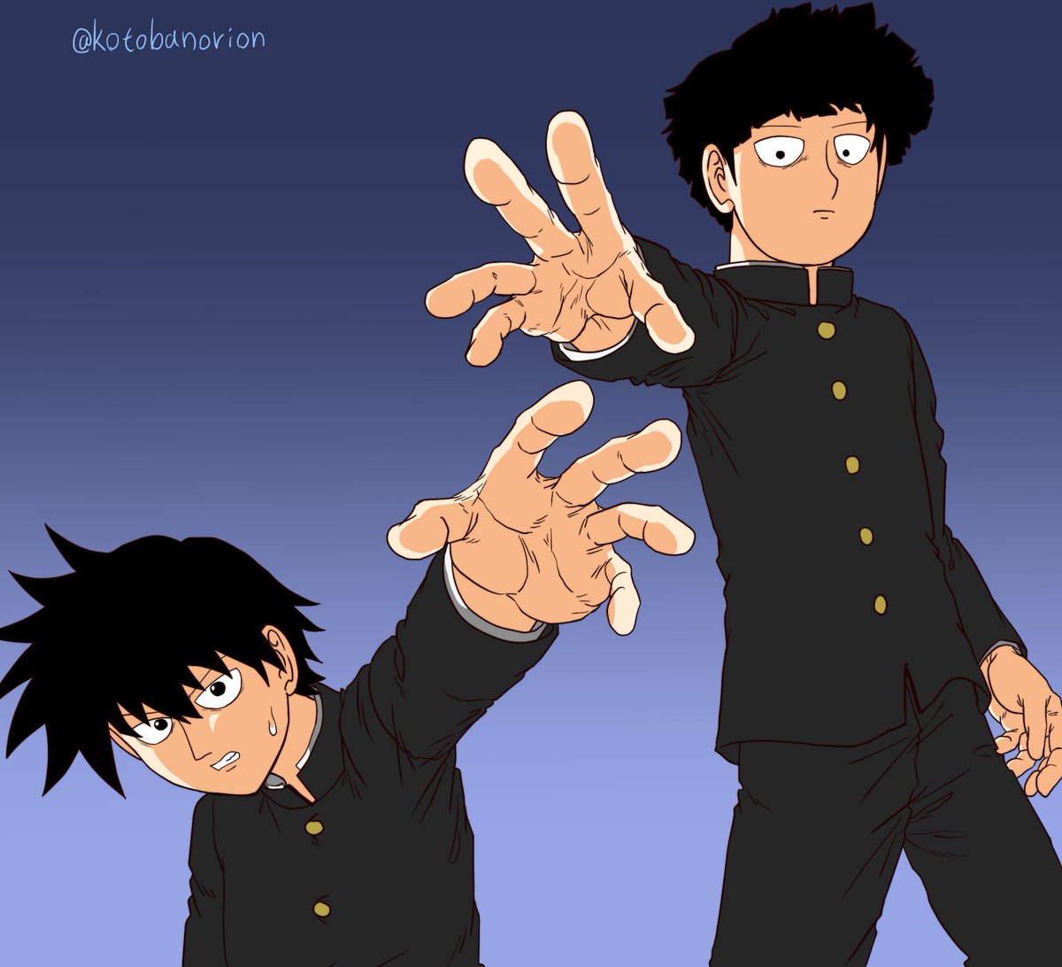 影山兄弟(再掲) 
#モブサイコ100 #MobPsycho100 #イラスト