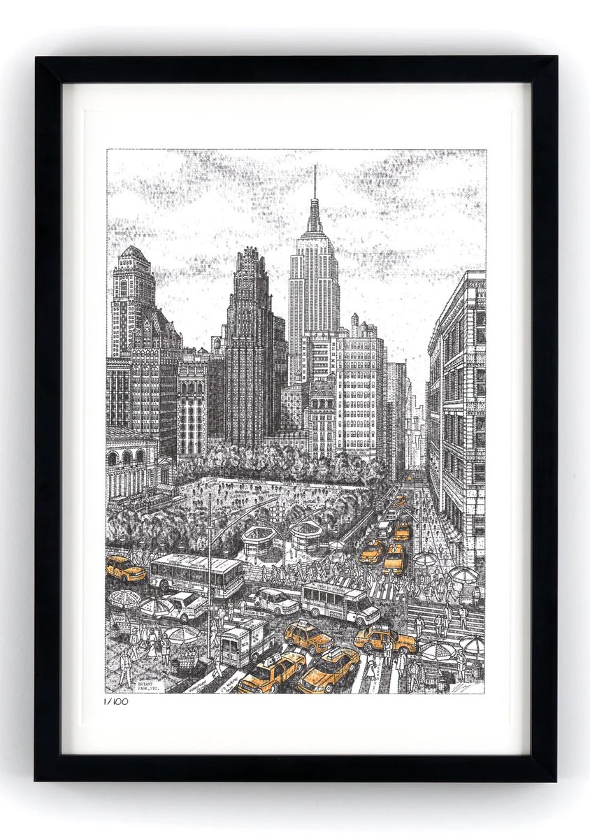 jjcook9628's tweet image. My latest typewriter artwork of Manhattan, Bryant Park is here – a tribute to my visit to NYC last year. Only 50 prints left.
This is a time-limited drop and will be available for just two weeks. Don’t miss out!
jamescookartworkshop.com/pages/midtown-…