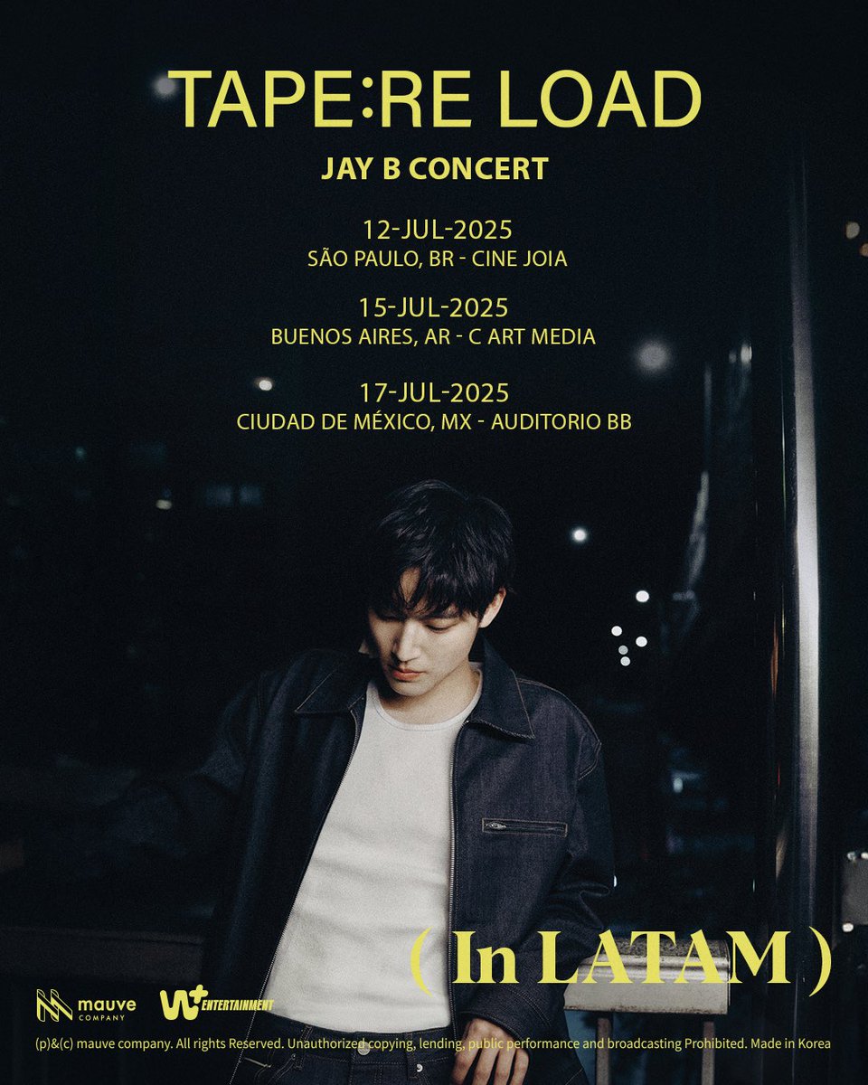 Revista KoreaIN (@revistakoreain) on Twitter photo #JAYB (#GOT7) fará uma apresentação única no Brasil como parte de sua turnê solo "Tape:Re Load".
O show será no dia 12 de julho, no Cine Joia, em São Paulo.
Todas as informações podem ser consultadas nas redes sociais da <a href="/WMais_/">W+ Entertainment</a> #JAYB (#GOT7) fará uma apresentação única no Brasil como parte de sua turnê solo "Tape:Re Load".
O show será no dia 12 de julho, no Cine Joia, em São Paulo.
Todas as informações podem ser consultadas nas redes sociais da <a href="/WMais_/">W+ Entertainment</a>