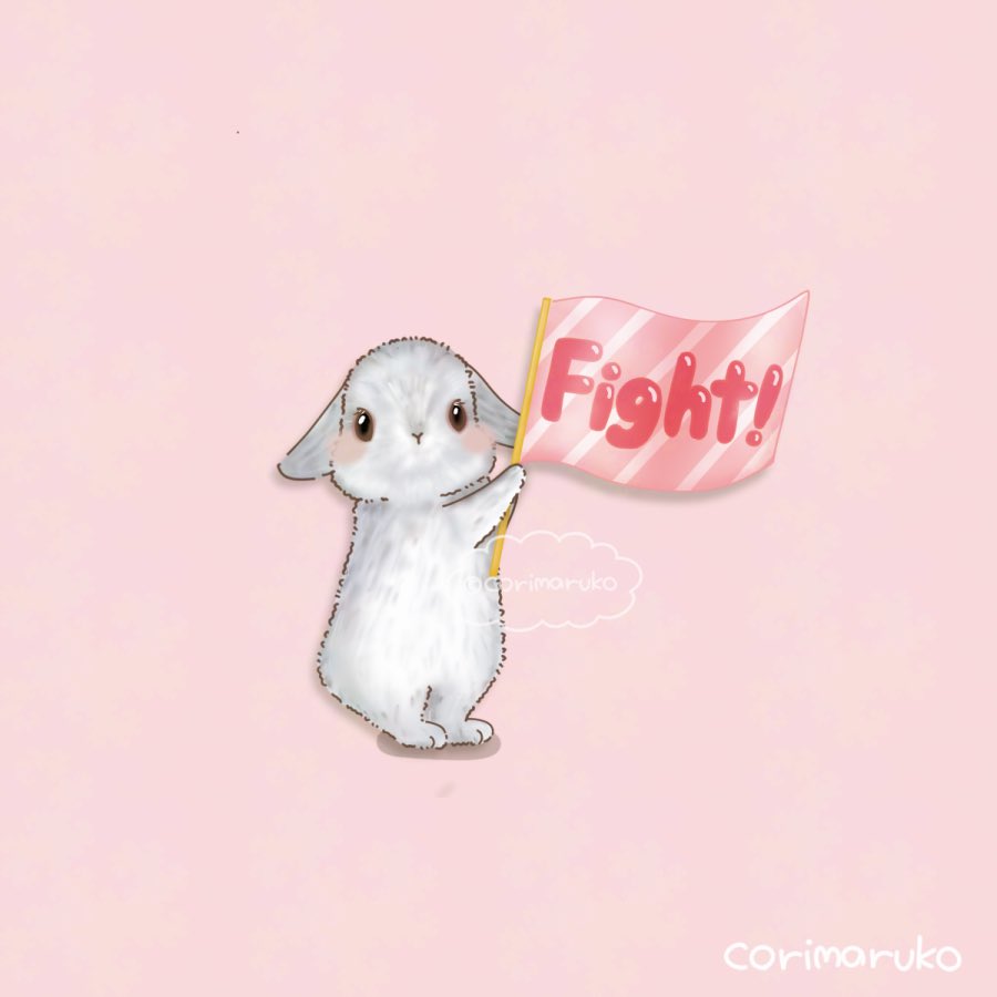 あともうちょっとで週末だーっ！

#うさぎ #応援 #旗 #がんばれ
#イラスト #illustration
