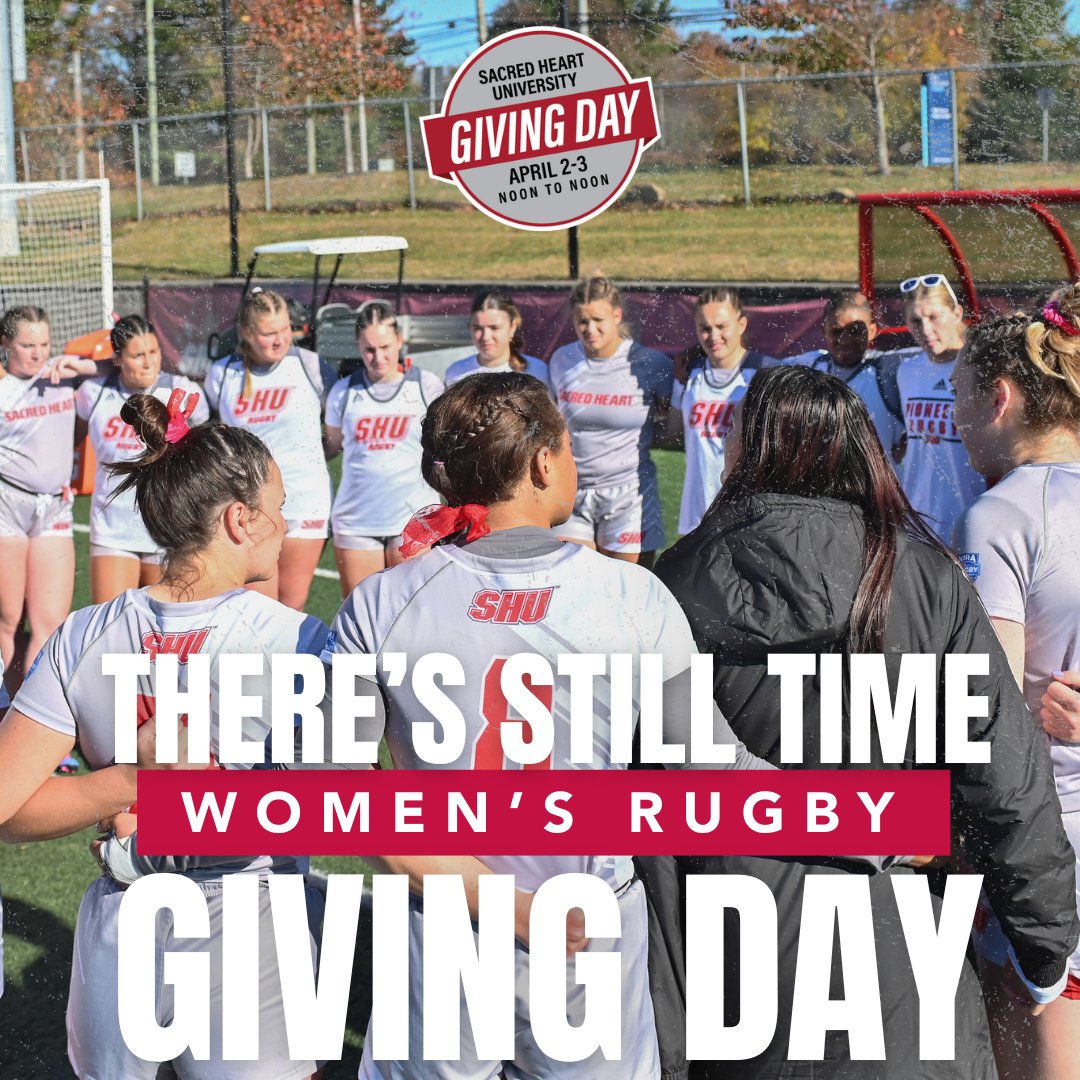 There's still time ⏳
Support SHU women's rugby this Giving Day ❤️
Make your gift today 🎁 - bit.ly/42oo8md

#GiveWithHeart #OneDayOneHeart #WeAreSHU