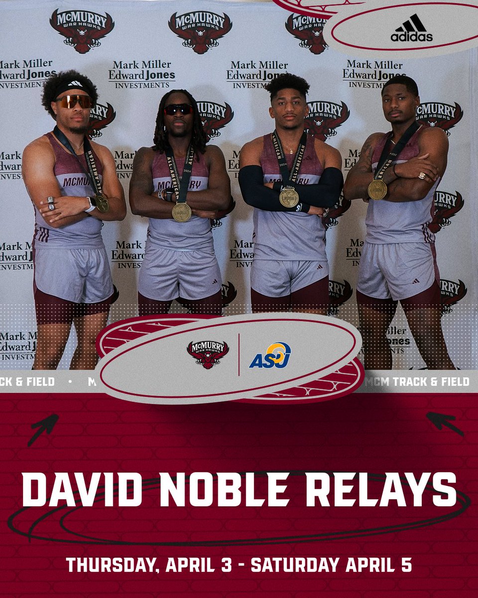 MEET DAY!! Track &amp; Field to take part in the David Noble Relays
📍San Angelo, TX   
🗓️April 3 - April 5
📋tinyurl.com/34xh6ved
🎥[Saturday Only] tinyurl.com/bdzz2n42