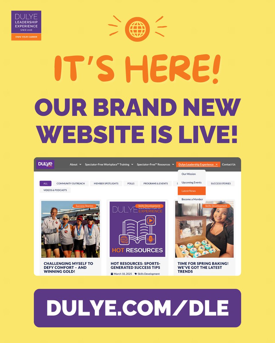 DLECareerGrowth's tweet photo. It's here! The dazzling new DLE website has arrived! Check it out now! https://t.co/fum72vK1Ub