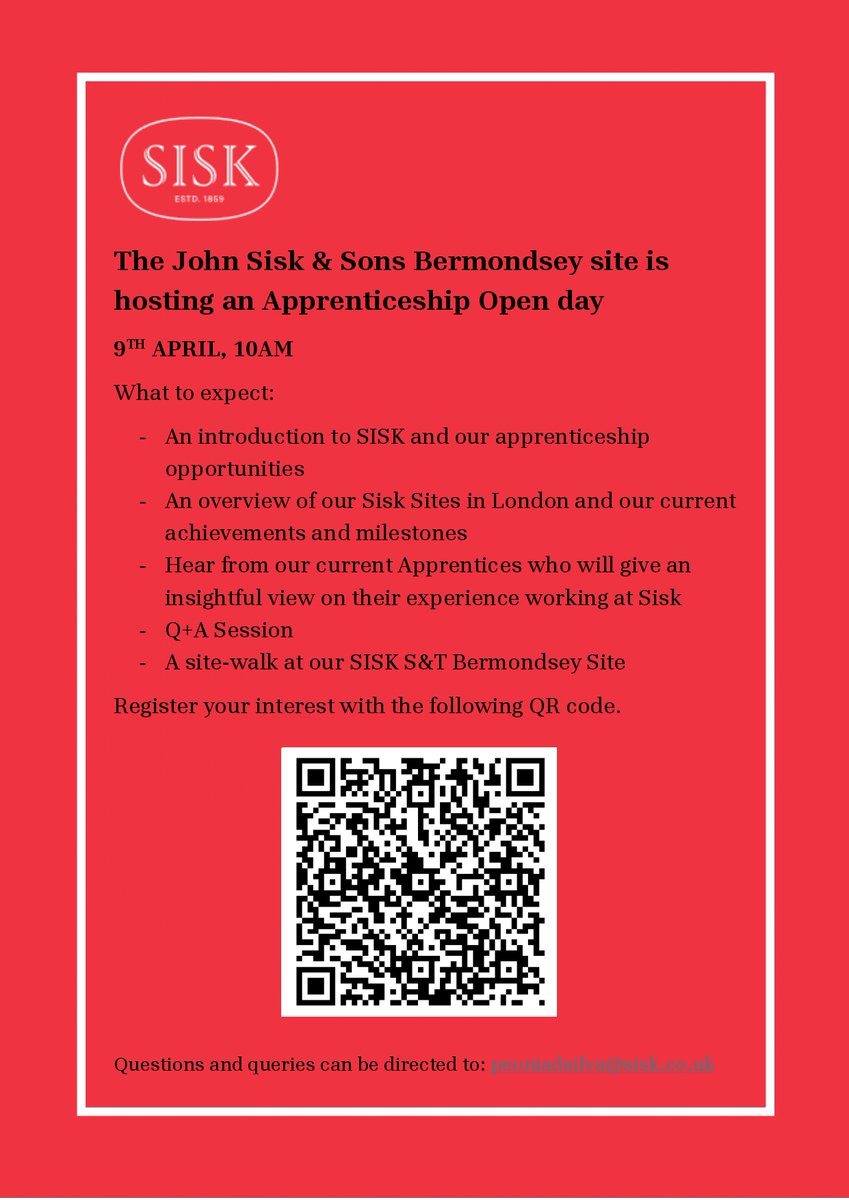 Are you interested in an apprenticeship in the local area? #SE16 #apprenticeships #Bermondsey

The Bermondsey Project is holding an open day 

Wednesday 9th April at 10am

All details below👇👇