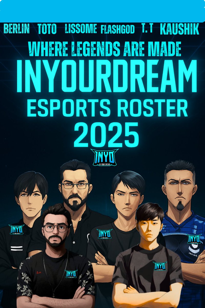 🔥 InYourDream Team Has Arrived! ⚔️

Meet the unstoppable squad: TOTO, T.T, FLASHGOD, KAUSHIK, BERLIN, LISSOME—masters of strategy, speed, and destruction. The battlefield is ours. The dream begins NOW! 🏆

#InYourDreamEsports #FearTheDream