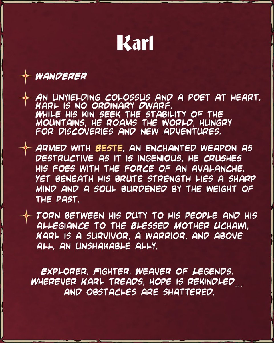 AbsolumGame's tweet image. Meet Karl, our wanderer, unwavering fighter, and poet at heart.