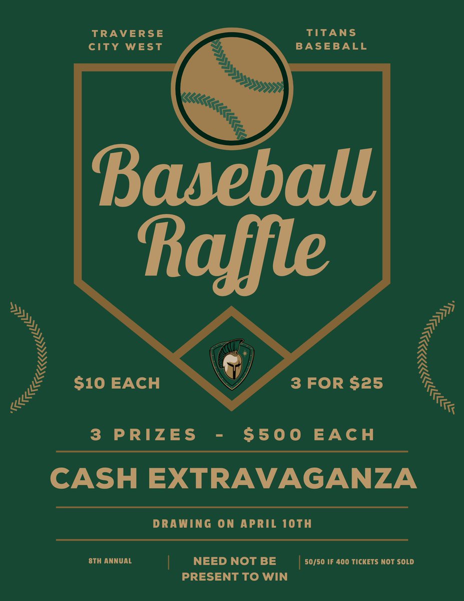 TCWBaseball's tweet photo. Titan fans! ⚾️ Want to score BIG? Contact your favorite Titan baseball player ASAP to get your “Cash Extravaganza” raffle tickets today! 💵 #tcwshbaseball @TCWSHTitans @tcwestathletics @CoachWagner31 https://t.co/GAAdFUNTy8