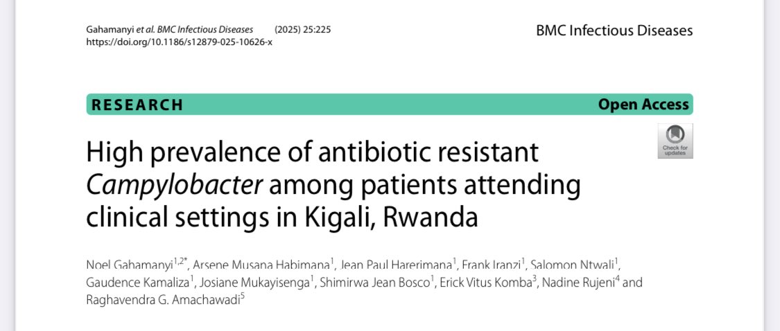 Glad to have presented this research at #AMR_AMS_Symposium Surveillance ⁦<a href="/chu_butare/">CHUB</a>⁩. I highlighted that only 4 papers exist on #Campylobacter in #Rwanda. None of existing ones did #Antibiogram. High resistance to #ERY which is drug of choice. We thank ⁦<a href="/PasetRsif/">Research. Innovate. Transform</a>⁩