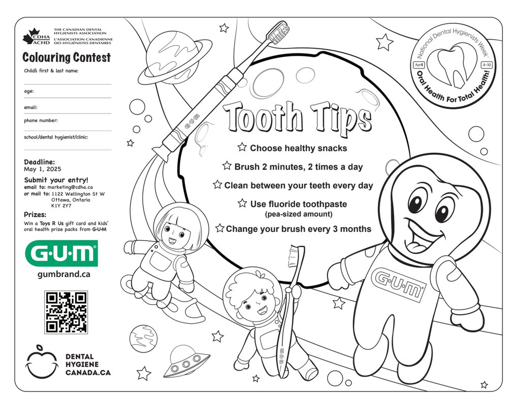 April is oral health month and it’s time for <a href="/theCDHA/">CDHA</a>’s Attack the Plaque colouring contest! It’s also a great time to remind everyone to brush their teeth at least twice a day with a fluoride toothpaste (2x2 minutes). #oralhealth4totalhealth cdha.ca/colouringconte…