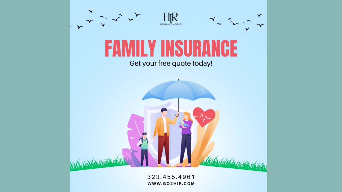 HIRInsurance's tweet image. Family is everything. That's why we offer tailored family insurance plans designed to provide peace of mind for you and your loved ones. 

📞323.455.4961 📱 GO2HIR.COM