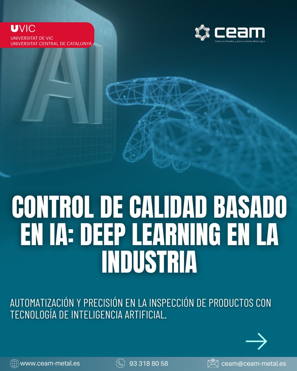CEAMmetal's tweet photo. 🚀 IA y #DeepLearning están transformando el control de calidad en la industria. Detecta defectos con una alta precisión y optimiza tu producción. 

🔗 Descubre cómo aplicar esta tecnología. https://t.co/KaSurn52Sb 

#Industria40 #Automatización #Innovación https://t.co/Y03Pok4i5M