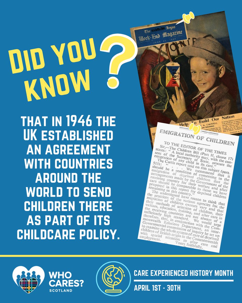 whocaresscot's tweet image. 🔎 It’s Care Experienced History Month!
Over the years, many stories and facts about the care system and Care Experienced people have been uncovered—some shocking, some inspiring, all important.
📖 Swipe through to discover a few and visit our website for more stories and facts…