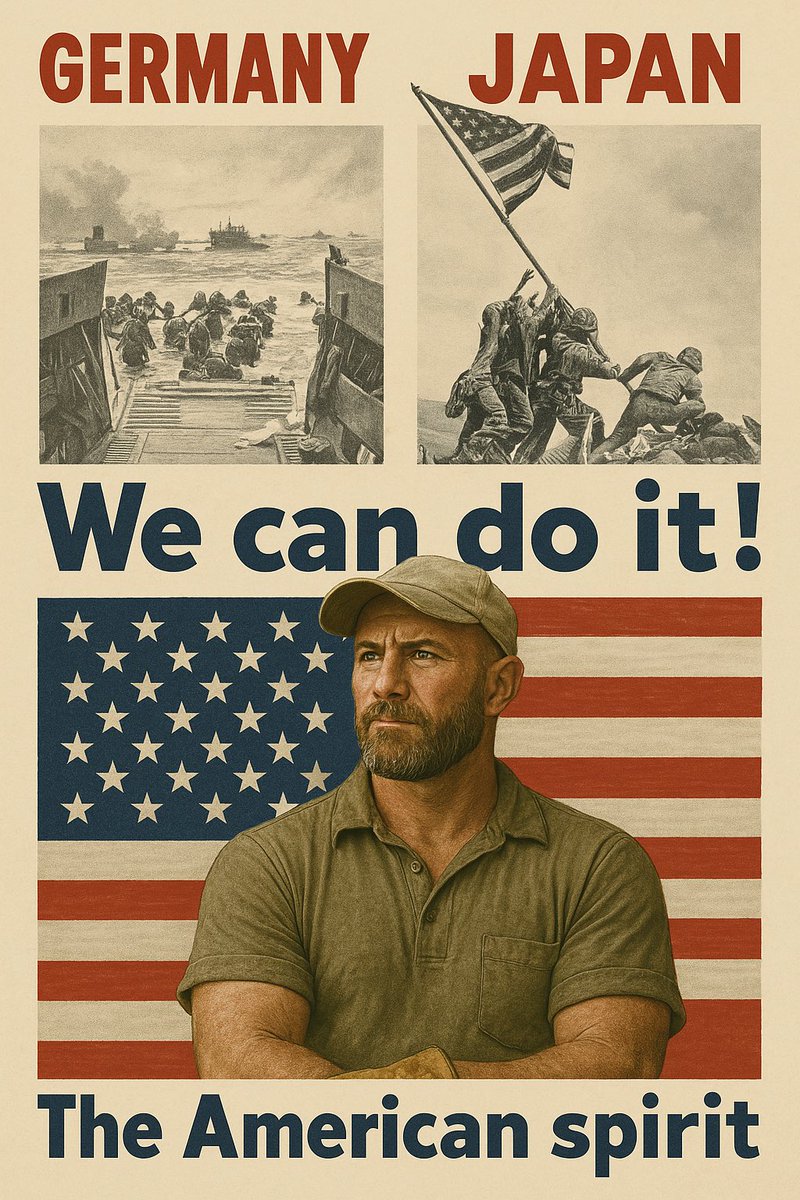 ScottKeyland's tweet image. We beat Germany and Japan at the same time—and built the strongest economy on earth. Then we gave it away. Outsourced. Compromised. Let others eat off our plate.

It’s time to take it back. America first. Always.
#AmericaFirst #WeGotThis #USA #BuiltNotBought