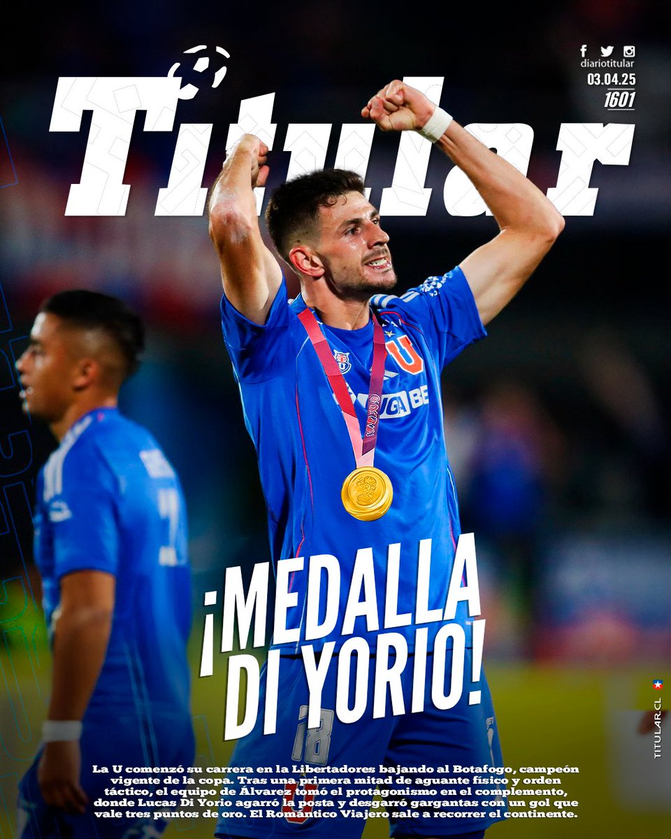 🗞💙❤️ | La #UdeChile metió un esfuerzo olímpico en el Nacional y con un gol de Lucas Di Yorio se quedó con los tres puntos ante el campeón vigente de la copa: esta es #LaTapaTitular de hoy! 🗞

¿Qué fue lo mejor de los azules anoche? 🧐👇

#lau #libertadores #copalibertadores