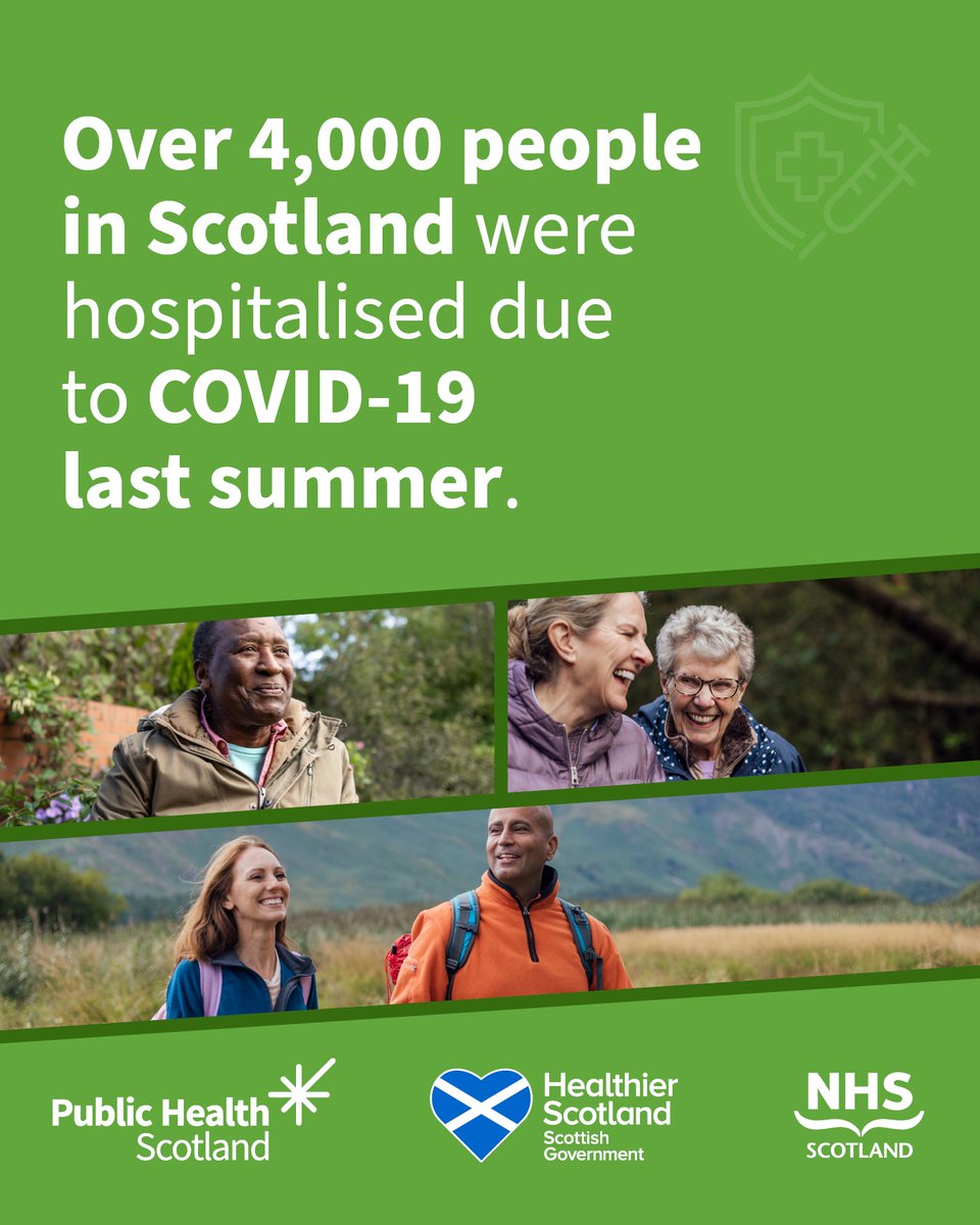 COVID-19 is still here.
Older adults and people with a weakened immune system are being offered a COVID-19 vaccine. Protection against COVID-19 reduces over time, so it’s important to get vaccinated when offered.

For more information, visit nhsinform.scot/covid19vaccine

#SpringTopUp