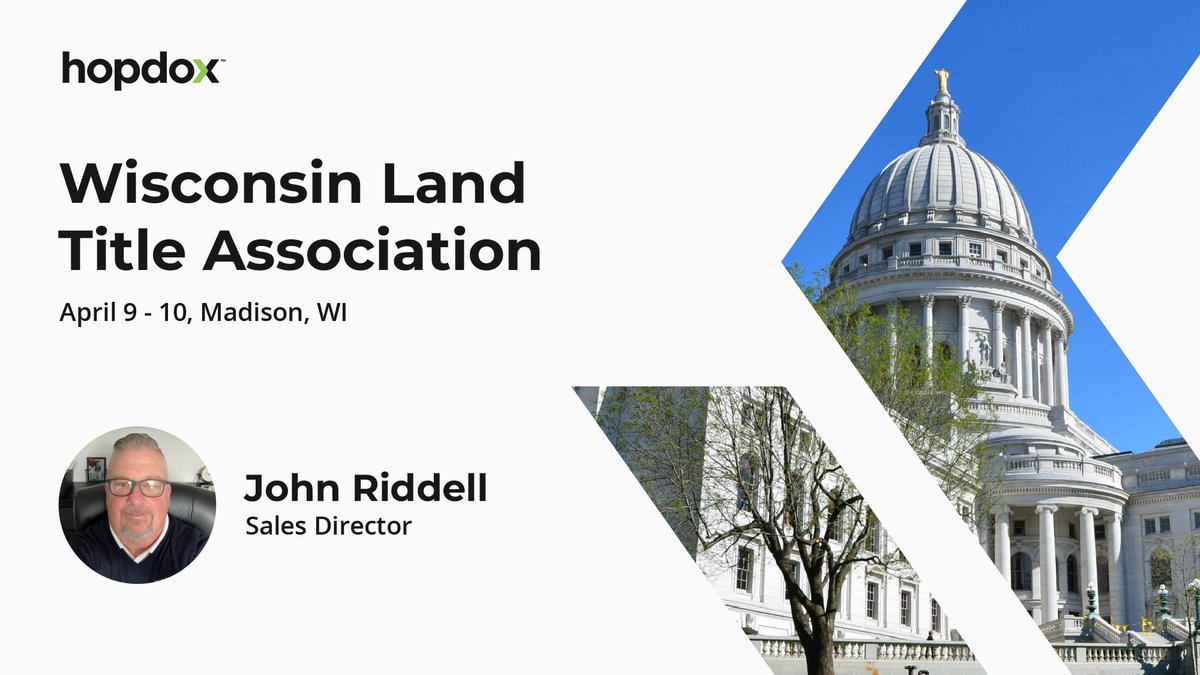 hopdox's tweet image. Hopdox is Heading to Wisconsin to attend the Wisconsin Land Title Association (WLTA) Spring Conference on April 9-10 in Madison, WI! 🎉

Let’s talk eRecording, efficiency, and how Hopdox can help your business thrive. See you there! 🐸

#Hopdox #WLTA #eRecording #SimplyBetter