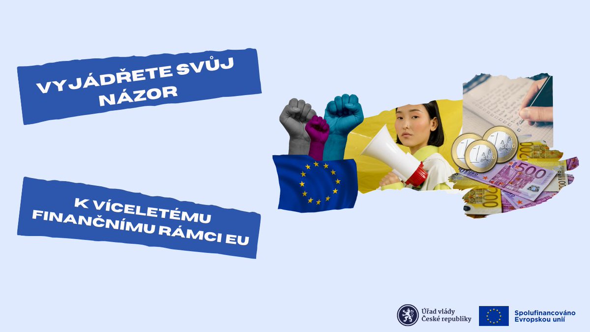 💬 Zapojte se do tvorby budoucího rozpočtu EU! 🇪🇺

Evropská komise spustila veřejné konzultace, které probíhají od 12. února do 6. května 2025.

Jedna z konzultací se zaměřuje také na financování z EU pro občanskou společnost 🤝

Vyjádřete svůj názor zde: bit.ly/42fPQ3m
