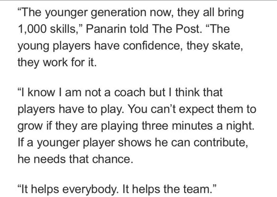 Artmeri Panarin would be a better coach than Peter Laviolette 

What a quote here!! 

#NYR
