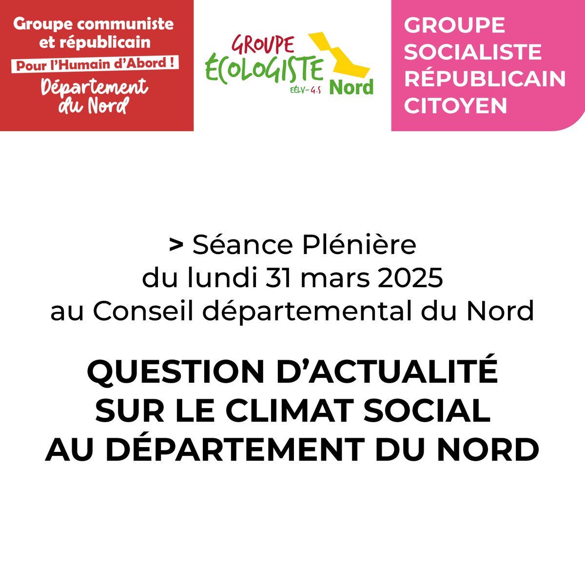 Avec nos collègues des groupes d'opposition communistes et écologistes, nous avons demandé au président de <a href="/departement59/">Département du Nord</a> de présenter ses excuses aux travailleurs sociaux après sa violente réaction aux voeux de Téteghem. Sa réponse est décevante ! Il n'a pas changé !