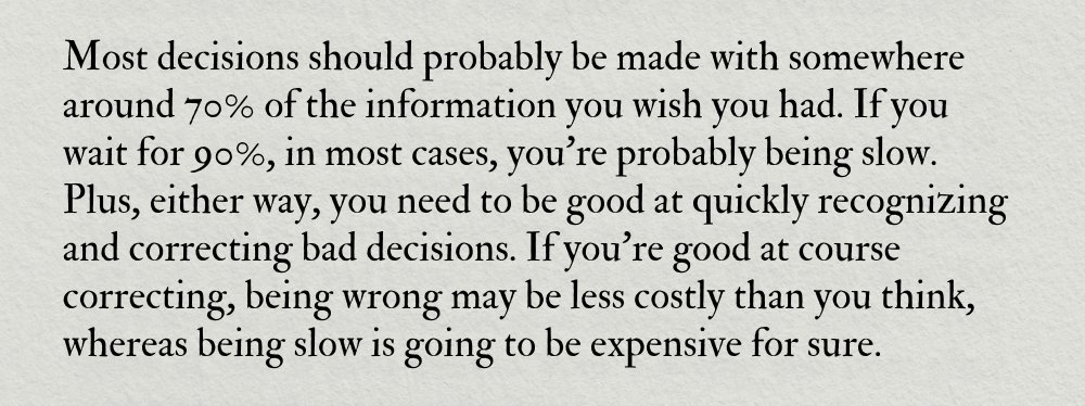 Jeff Bezos on making decisions: