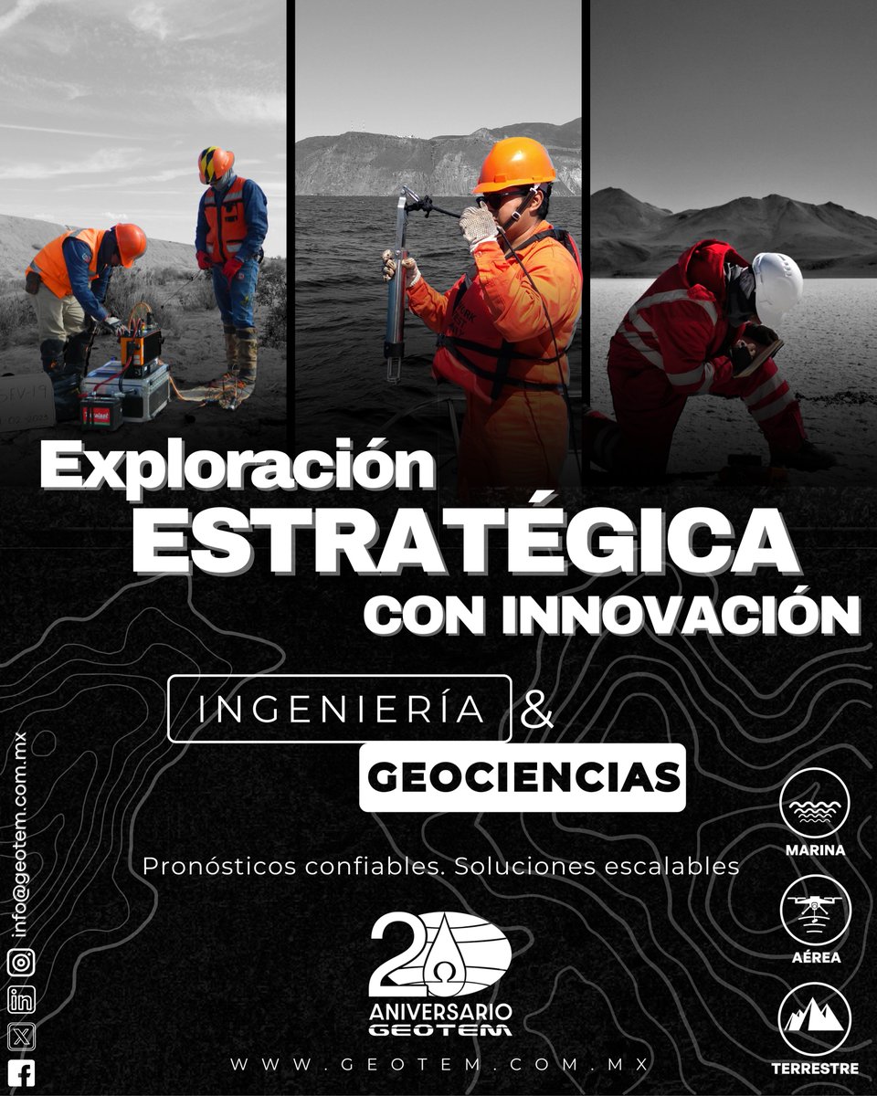 En Geotem Ingeniería trabajamos con 11 áreas de servicio para apoyar proyectos de ingeniería desde una visión integral de las geociencias.

Nuestro objetivo sigue siendo el mismo: ofrecer información oportuna, útil y cada vez más precisa.

Acércate a los expertos.