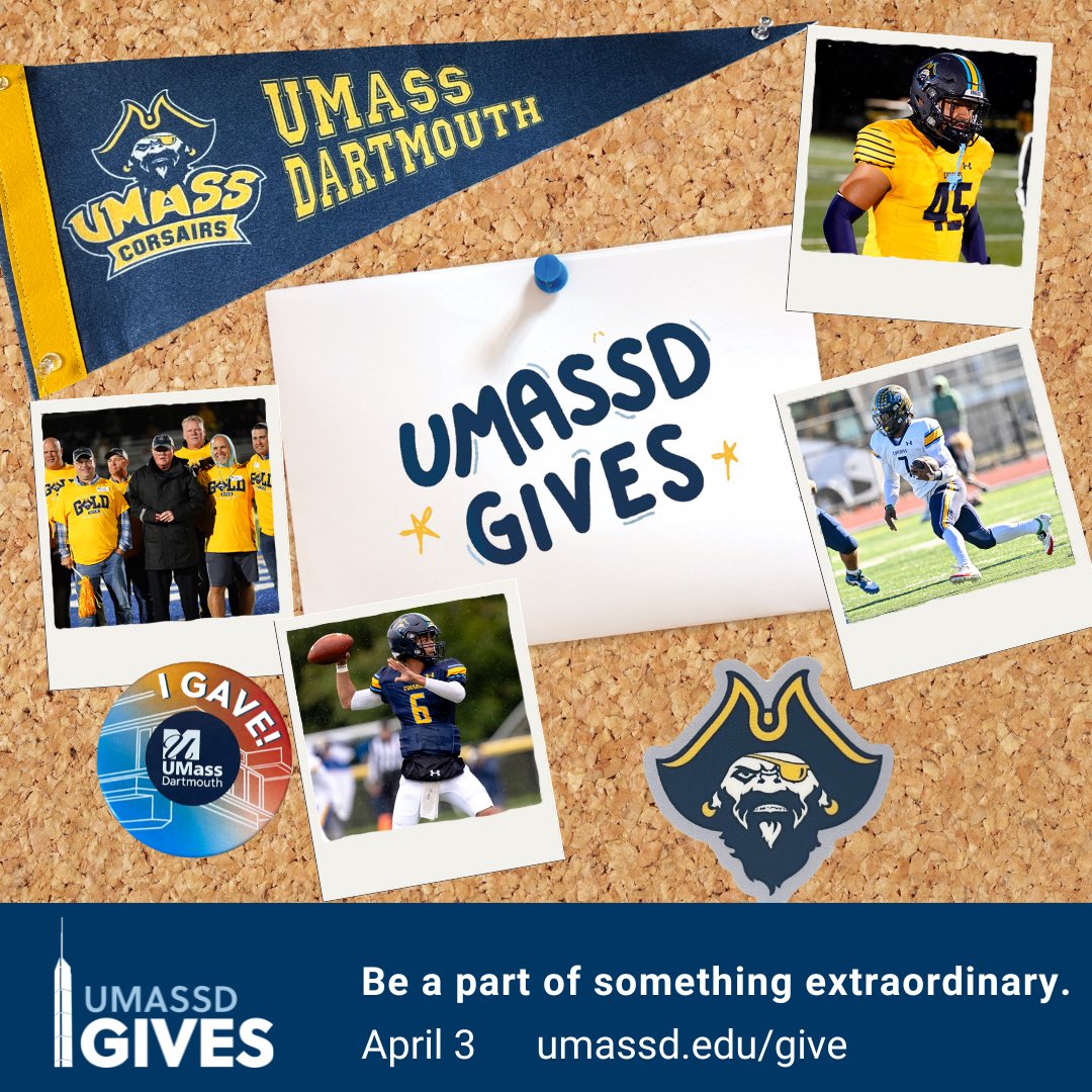 UMass Dartmouth Football (@corsairfootball) on Twitter photo Today is <a href="/UMassD/">UMass Dartmouth</a>’s Annual Day of Giving!
“Your support…directly impacts the success of our program, allowing our players to focus on what matters most - performing at their best. Every gift brings us one step closer to supporting our team's growth and excellence. Thank you Today is <a href="/UMassD/">UMass Dartmouth</a>’s Annual Day of Giving!
“Your support…directly impacts the success of our program, allowing our players to focus on what matters most - performing at their best. Every gift brings us one step closer to supporting our team's growth and excellence. Thank you