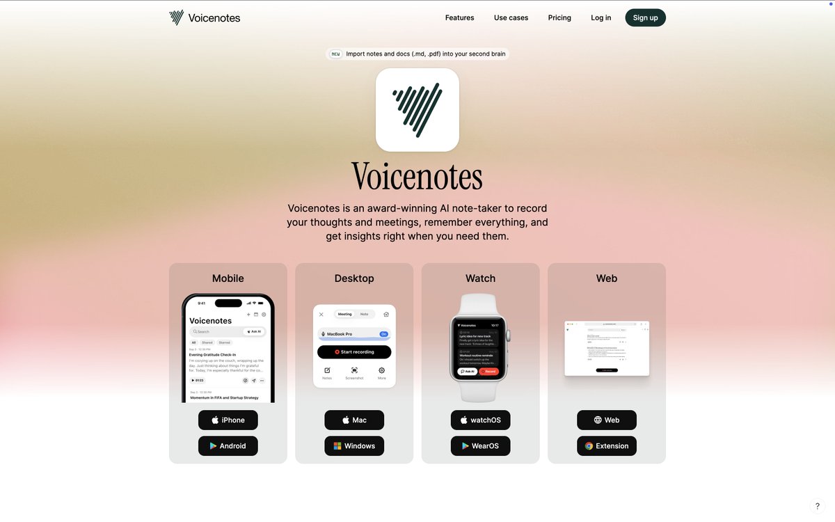 Our new landing page is live 🫡

👉 voicenotes.com