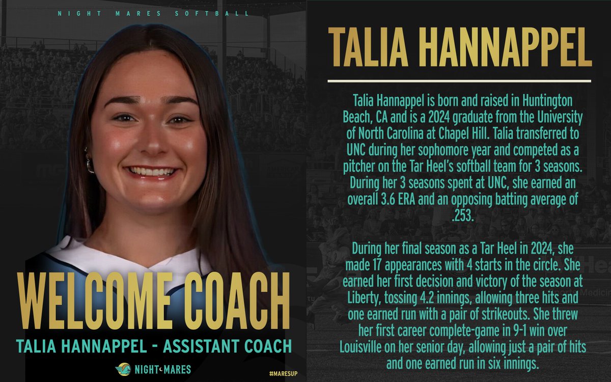 Welcome to Madison, Coach Hannappel (<a href="/taliahannappel/">Talia Hannappel</a> )!
.
Learn about Coach Hannappel's experience in the circle during her career as a Tar Heel!

#Maresup