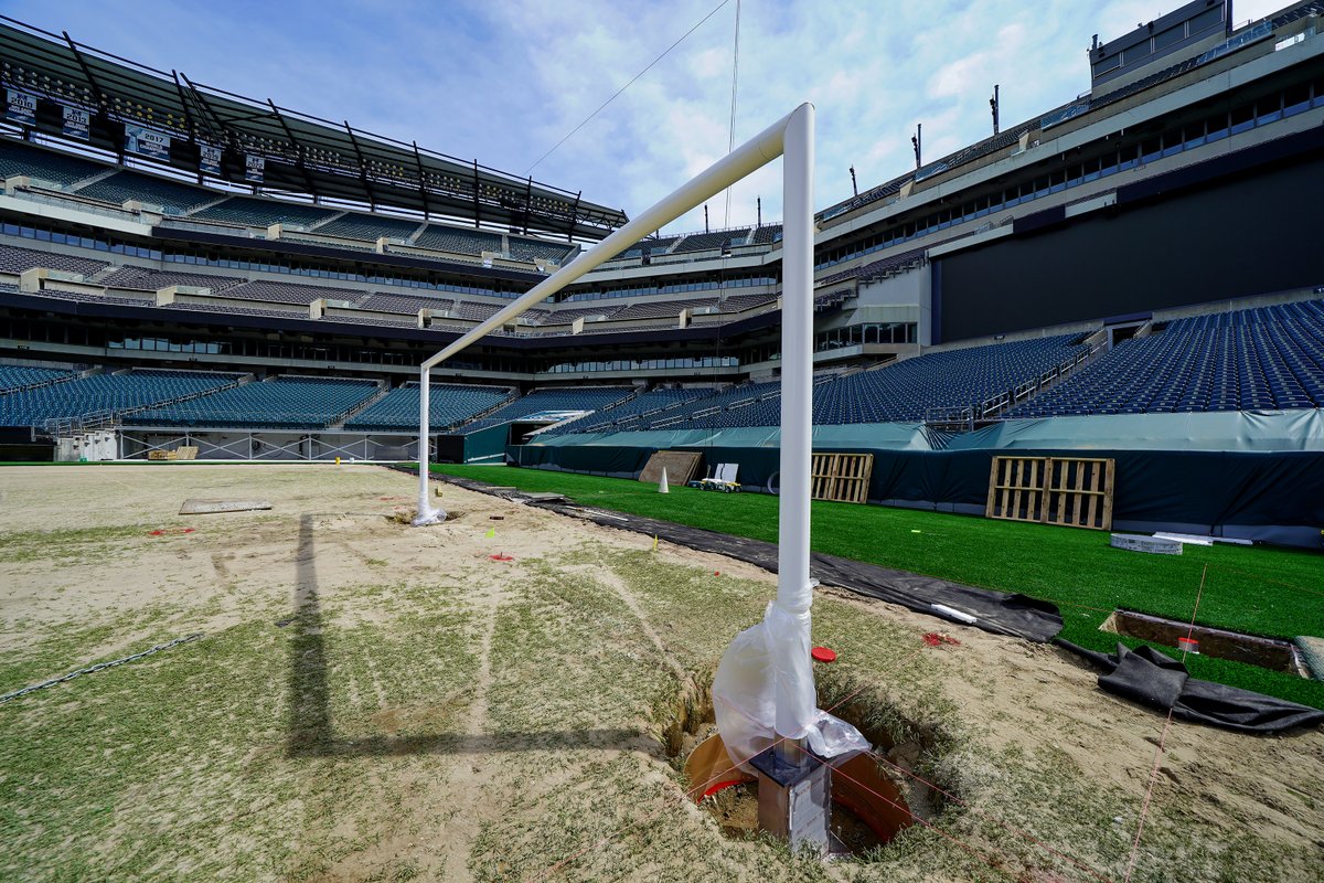 The Philadelphia Eagles Grounds Team has just installed our brand-new International Stadium Match Goals at Lincoln Financial Field! 🏟️

The team set the ground sleeve boxes and utilized the fully adjustable features of the goals in preparation for an international club tournament