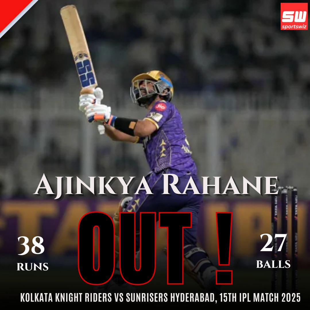 mysportswiz's tweet photo. Ajinkya Rahane OUT !
Ajinkya Rahane got out by just 38 runs in 27 balls in the Kolkata Knight Riders vs Sunrisers Hyderabad, 15th IPL Match 2025.
https://t.co/pHmnsb7OTj
#EdenGardens #KKRvSRH #Rashford #Calafiori #T-Mac #DaniOlmo #Saliba #Match15 #BenWhite #Timber #HansiFlick #Gabriel #PGMOL #Arteta #Tracy #Osimhen #Yamal #Gabi #Havertz #Tebas #Xavi #Barcelona #PaulTierney #Everton #Gabby #Mourinho #Villa #StamfordBridge #Carlton #Bergkamp #IPL2025 #sportswiz