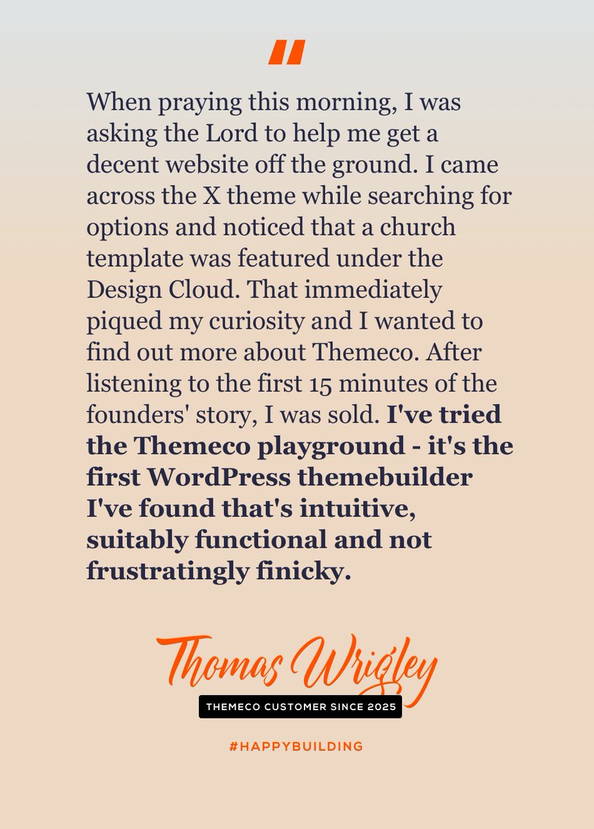 yourthemeco's tweet photo. Themeco Stories / Thomas Wrigley / #HappyBuilding https://t.co/24uVpE6ah5
