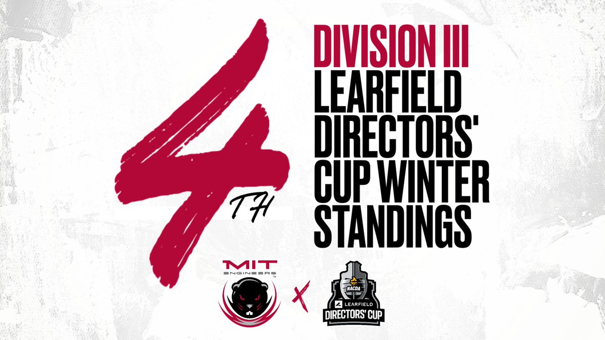 MIT Ranks 4⃣th in Learfield Directors’ Cup Division III Winter Standings

🔗- tinyurl.com/25d55ncx

#RollTech | #LDC25