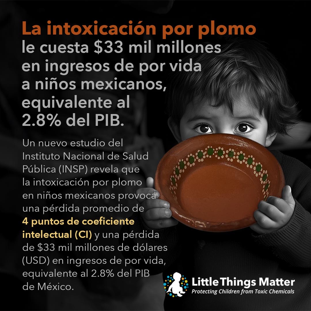 A landmark study by the INSP found that lead poisoning in Mexican children leads to an average IQ loss of 4 points and a staggering $33 billion (USD) in lifetime income losses, equivalent to 2.8% of Mexico’s GDP.