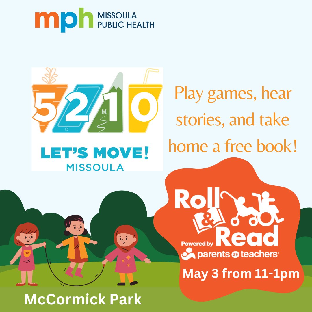 Get ready for a day of fun at the 4th Annual Roll &amp; Read event on Saturday, May 3 from 11am-1pm at McCormick Park! 

We’re partnering with Let's Move! Missoula, an initiative promoting healthy lifestyles for kids and families.

#RollAndRead2025