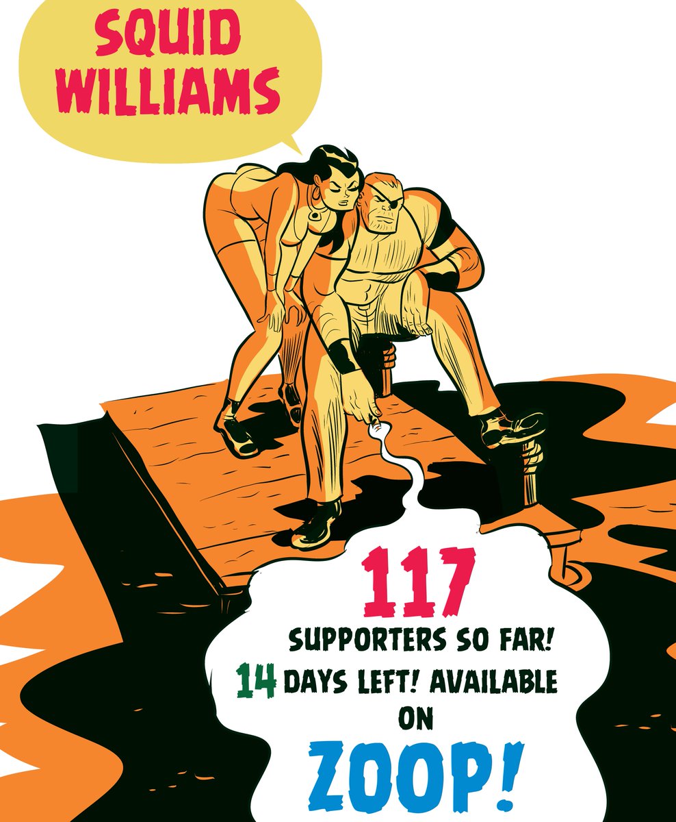 Thompsoncomics's tweet photo. WOWEE! We're getting so close to being funded! Squid Williams' Pulp Adventure comic is currently being ZOOPED! Check the LINK in the COMMENTS! #comics #comicbooks #comicbook#comicartist #pulpcomics https://t.co/A5buDomEKn