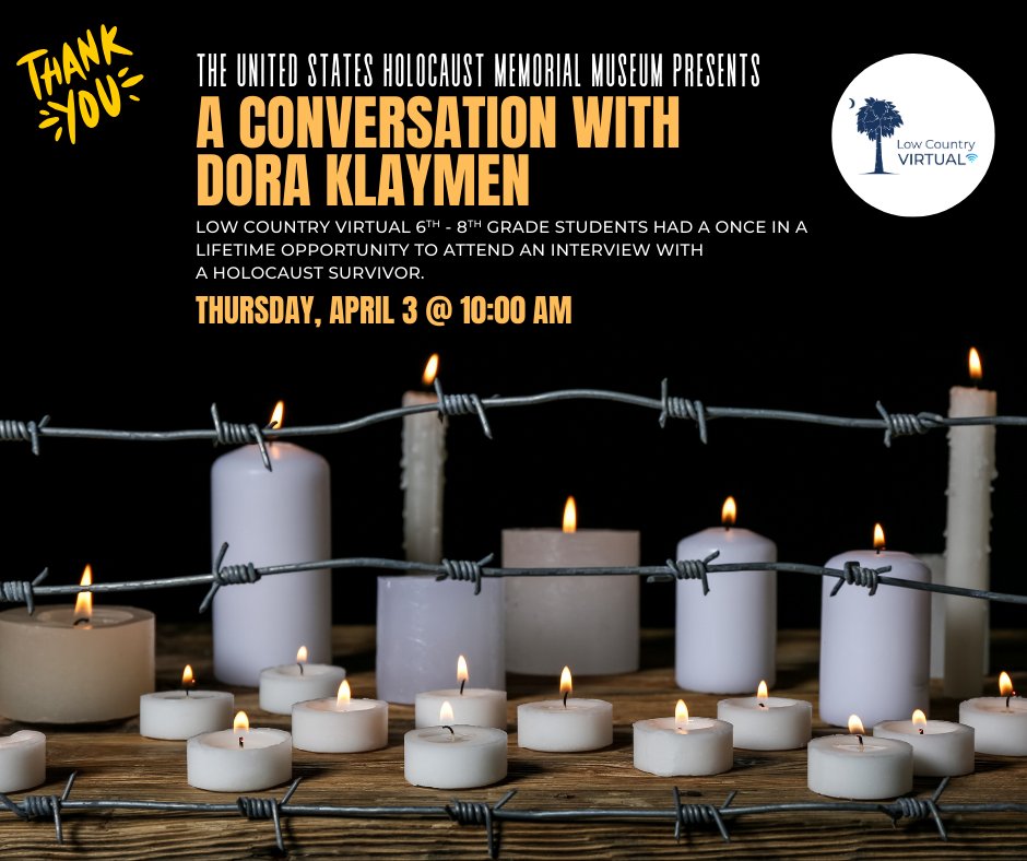 Low Country Virtual (@lcvirtualschool) on Twitter photo π A deeply moving and unforgettable experience. Thank you <a href="/HolocaustMuseum/">US Holocaust Museum</a> for inviting LCV to be part of Dora's powerful testimony. A once-in-a-lifetime opportunity to learn and remember. #HolocaustRemembrance #NeverForget #education #onlinelearning π A deeply moving and unforgettable experience. Thank you <a href="/HolocaustMuseum/">US Holocaust Museum</a> for inviting LCV to be part of Dora's powerful testimony. A once-in-a-lifetime opportunity to learn and remember. #HolocaustRemembrance #NeverForget #education #onlinelearning