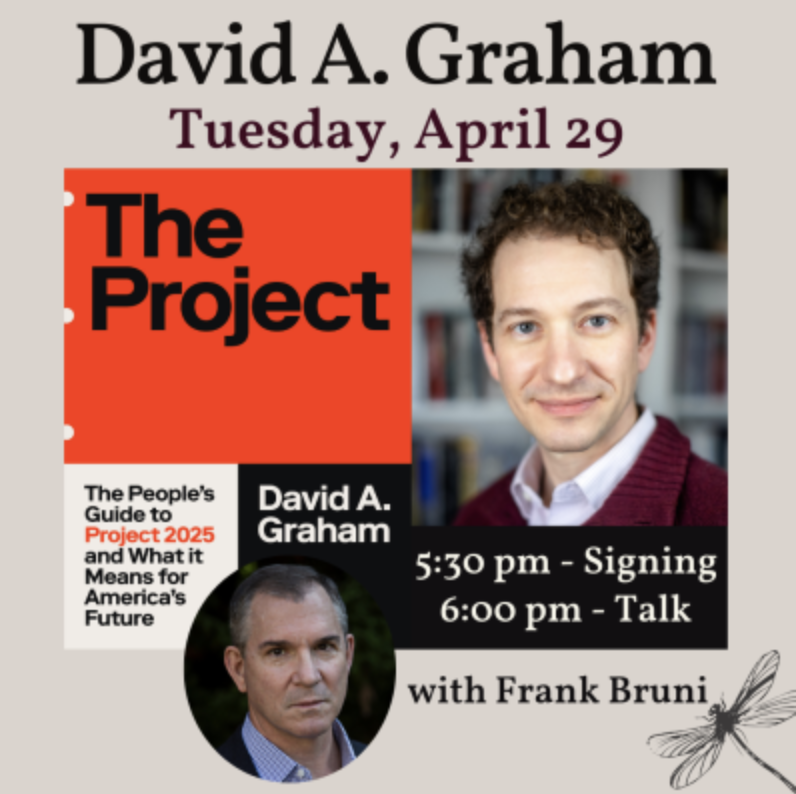DeWitt Wallace Center at Duke University (@duke_dewitt) on Twitter photo Join DeWitt Wallace Instructor <a href="/GrahamDavidA/">David A. Graham</a> at Flyleaf Books as he talks about his new book, "The Project," which offers a detailed breakdown of how the Trump Administration plans to implement Project 2025. More information on the Flyleaf website: loom.ly/FCfc6MI Join DeWitt Wallace Instructor <a href="/GrahamDavidA/">David A. Graham</a> at Flyleaf Books as he talks about his new book, "The Project," which offers a detailed breakdown of how the Trump Administration plans to implement Project 2025. More information on the Flyleaf website: loom.ly/FCfc6MI