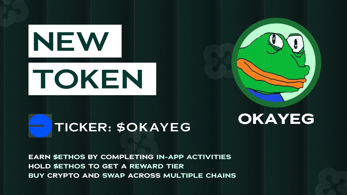 Ethos_io's tweet photo. 🐸 Just Listed: @OKAYEG_VIP

The ultimate FROG of @base is here.

Respekte teh eg.

Now trading on https://t.co/2diSBWP5Ia – Android &amp; iOS ready 💚 https://t.co/91S9PvUFFr