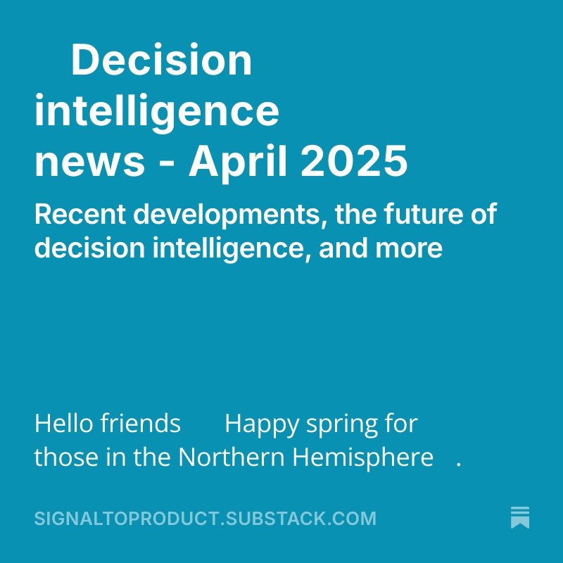 YCInnovation's tweet photo. 🗞️ Decision intelligence news  - April 2025 (stay tuned for more news from the field every month). 
#dataintelligence #decisionintelligence #dataproducts
#informationproducts
 https://t.co/Kdns06QoRo https://t.co/oRtE6Hsdpk
