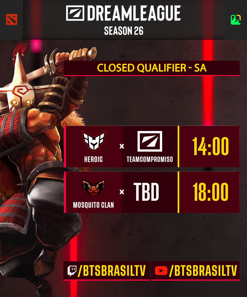BTSBrasilTV's tweet image. A série de agora ainda não acabou, mas já temos a agenda da tarde, confere aí: 

#dreamleague #closedqualifiers #dota2 #dota2moments #dota2highlights #dota2community #dota2brasil #esports