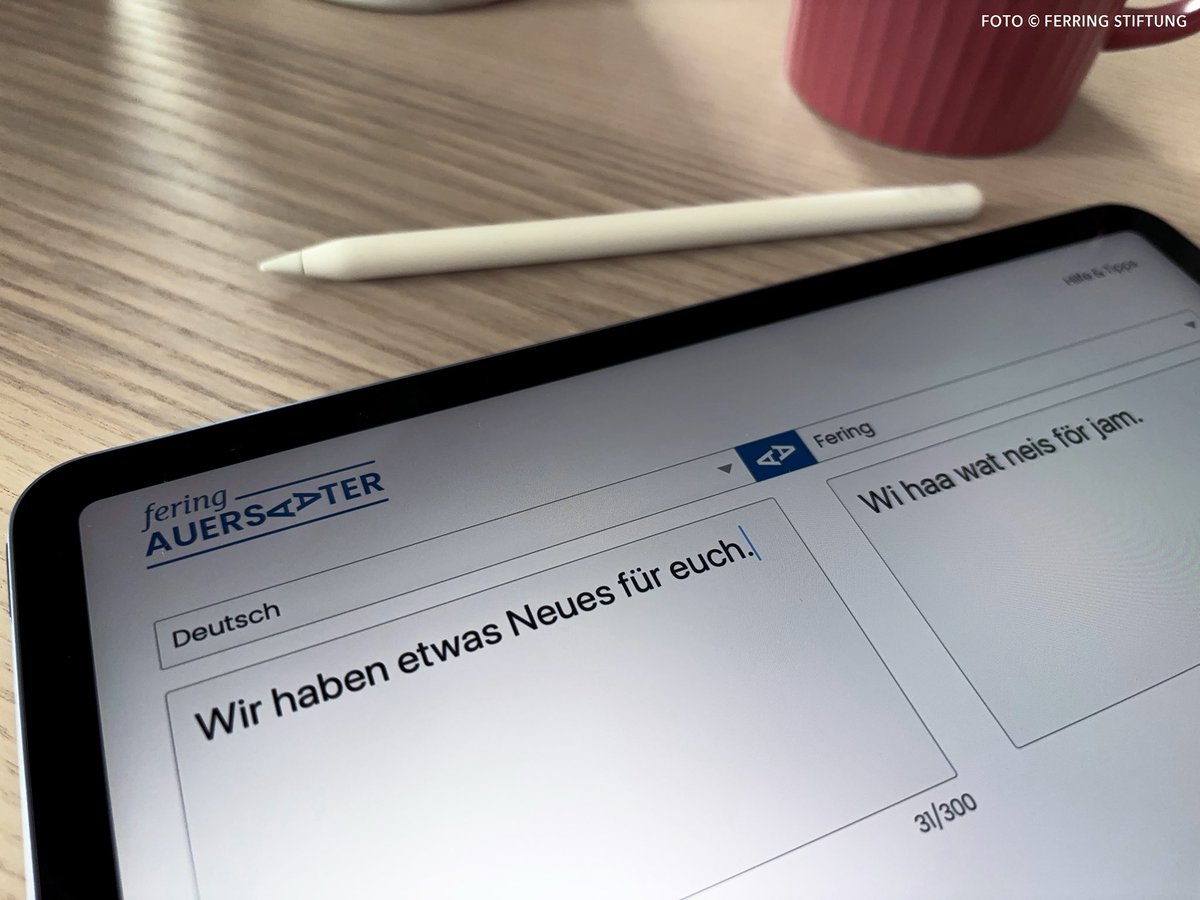 KI-Übersetzer für Nordfriesisch vorgestellt. Das kostenlose Online-Übersetzungstool „Fering Auersaater" (Deutsch: Friesisch Übersetzer) der Ferring Stiftung kann aus dem Deutschen oder Englischen ins Föhrer Friesisch übersetzen. "We snååke frasch."

➡️ auersaater.de