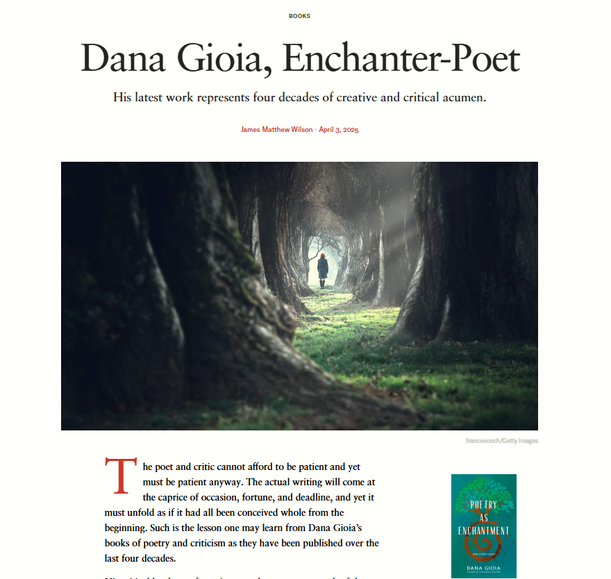 In both his creative and critical output, <a href="/DanaGioiaPoet/">Dana Gioia</a> defends aspects of poetry that are often ignored by the mainstream.

From our poetry editor <a href="/JMWSPT/">James Matthew Wilson</a>: modernagejournal.com/dana-gioia-enc…