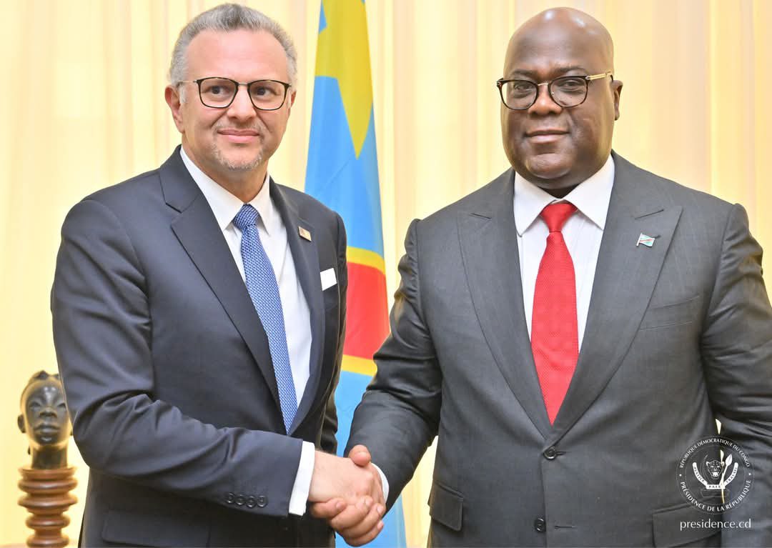 Arrivé à Kinshasa mercredi 02 avril 2025 dans la soirée, Massad Boulos, nommé récemment Conseiller Principal pour l’Afrique du Président américain Donald Trump, a été reçu par le Président de la République Tshisekedi, ce jeudi 3 avril 2025 à la Cité de l’Union Africaine.