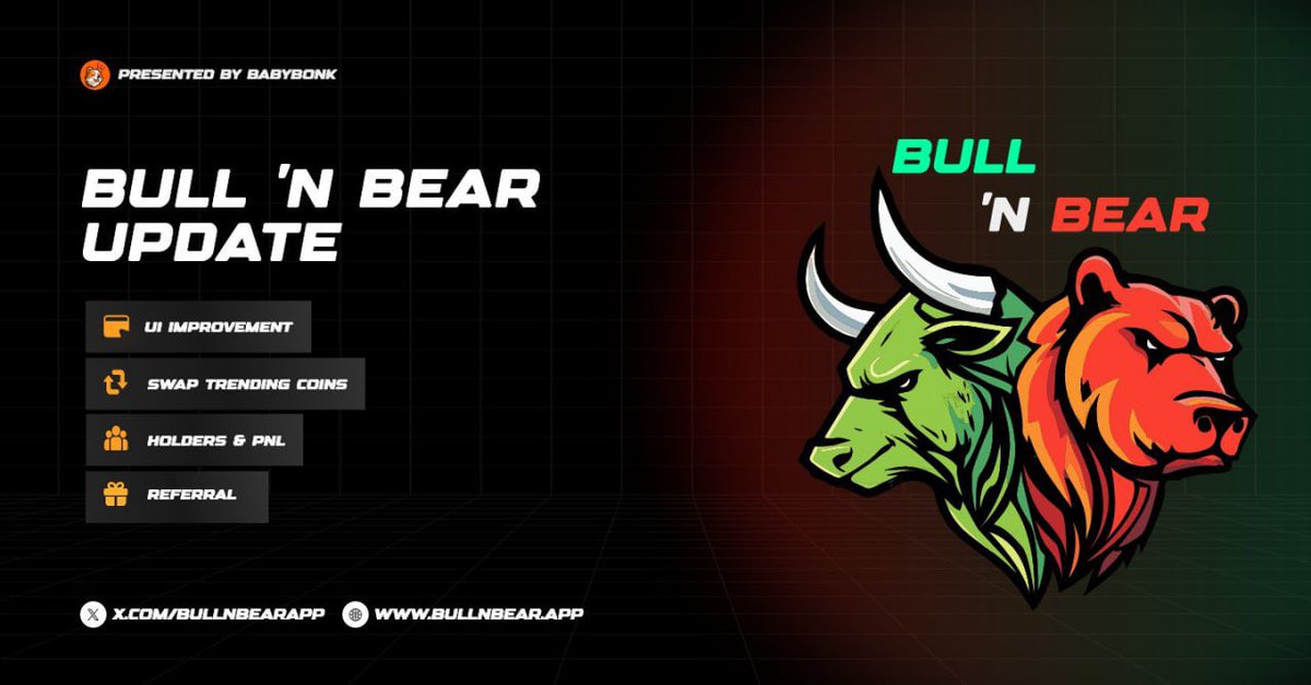🚀 BullNBear Update! 🚀

We’re excited to announce some major upgrades to BullNBear!

✅ Referral System Live – You can now share your referral link and earn revenue from the traded volume of your referred users! More details and a GitBook guide are in the works.

✅ Trending