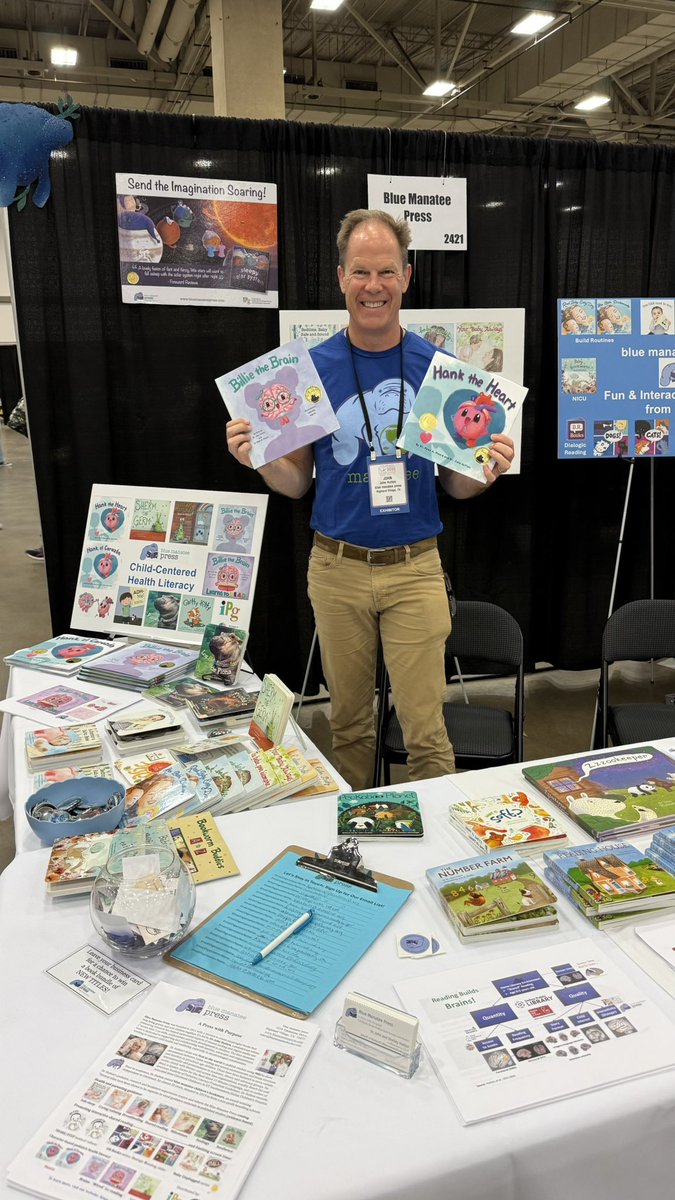 If you’re at #txla25 today stop by booth 2421 to meet &amp; mingle with the blue manatee press team, including a signing of Billie the Brain 1-2pm and FREE samples of featured books! <a href="/IPGbooknews/">IPGbook</a> <a href="/TXLA/">Texas Library Assn.</a> @aab_llc