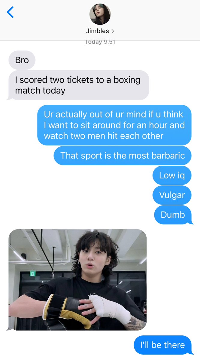 gukkiesvante's tweet image. #taekookau where;

Boxer Jeongguk spots Taehyung in the crowd and immediately wins his match. Convinced that Taehyung is his good luck charm, he makes him attend the next fight, too. 

Taehyung only goes because he thinks Jeongguk is threatening him.