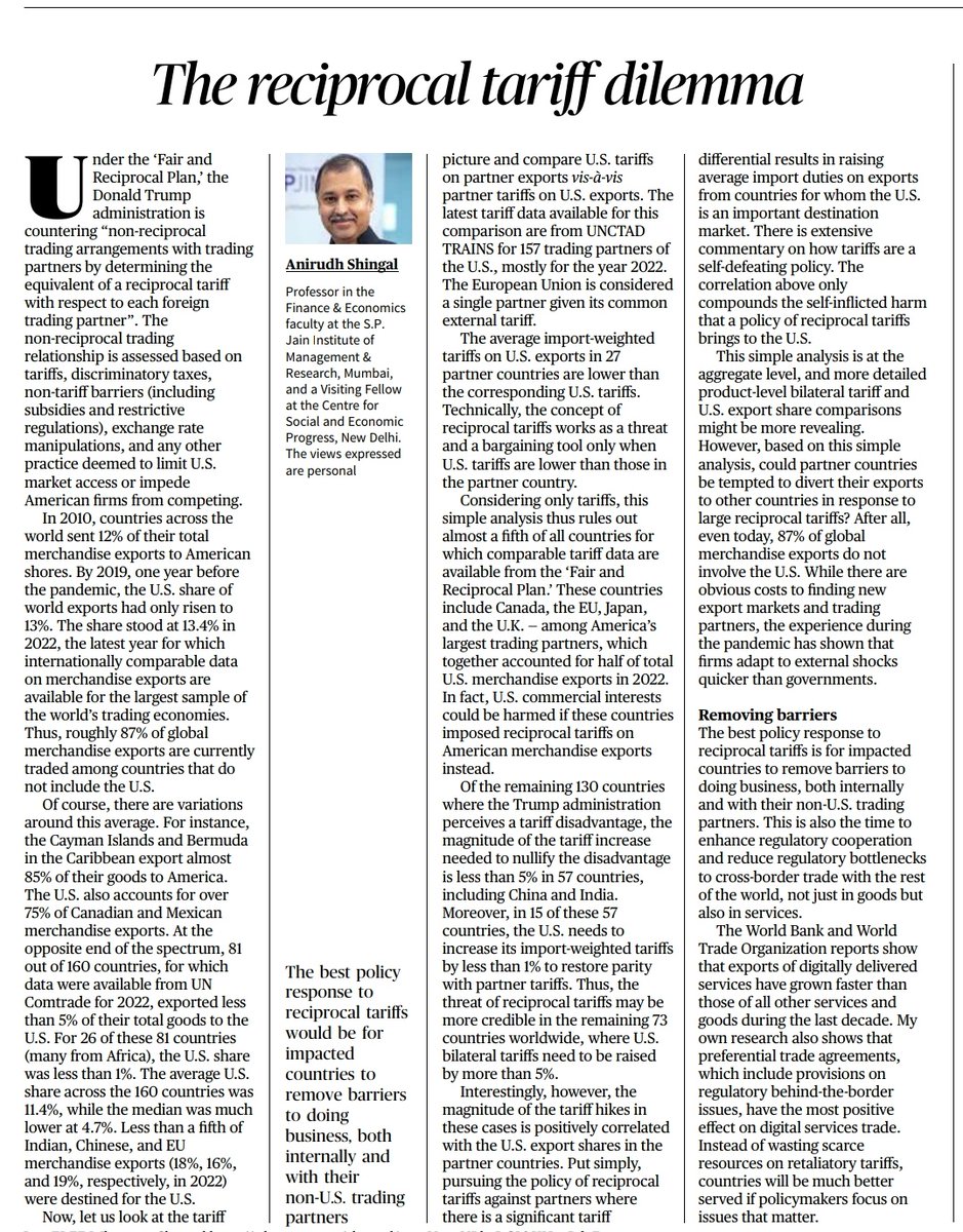 You should read this Column. #TrumpTariffs #ReciprocalTariff #UPSC #stockmarketcrash #Trump