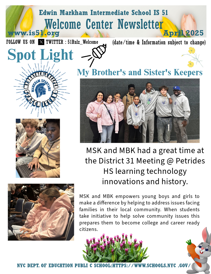 I.S. 51 Welcome Center (Hours: 7:30a-2:30p) tweet media