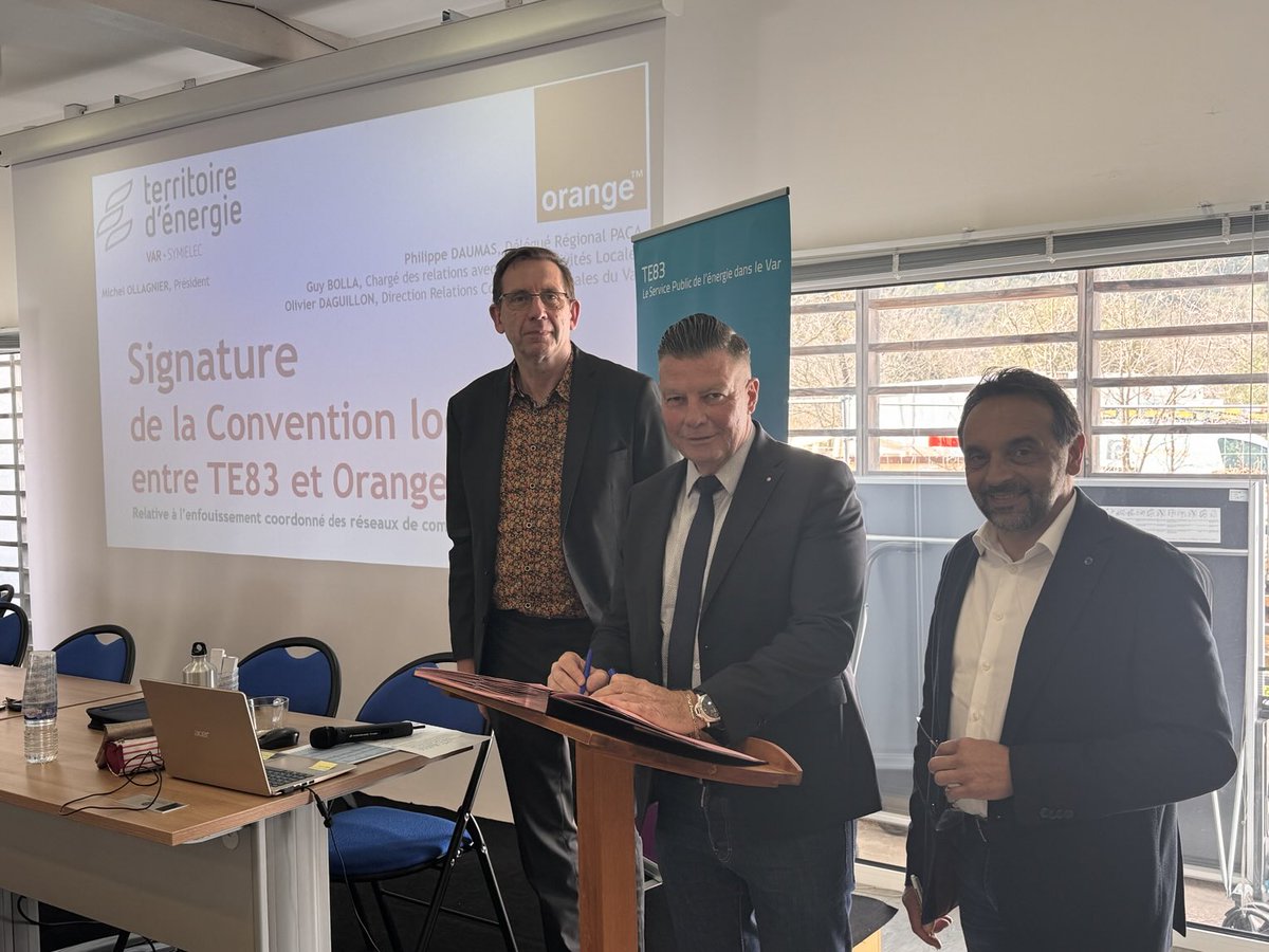 D’accord avec le président de #TE83 : c’est une convention utile et pragmatique pour les 140 communes adhérentes du ⁦<a href="/Departement_Var/">Departement du Var 83</a>⁩