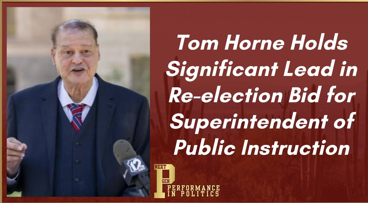 BREAKING: New poll for Arizona Superintendent of Public Instruction 

BALLOT TEST 
Tom Horne 35% 
Ben Toma 6%
Dr. Stephen Neal 5%
Undecided 54%

The poll by NextGenP was conducted 3/26-28 and included a weighted 841 responses from likely Republican primary voters with a 3% MOE.